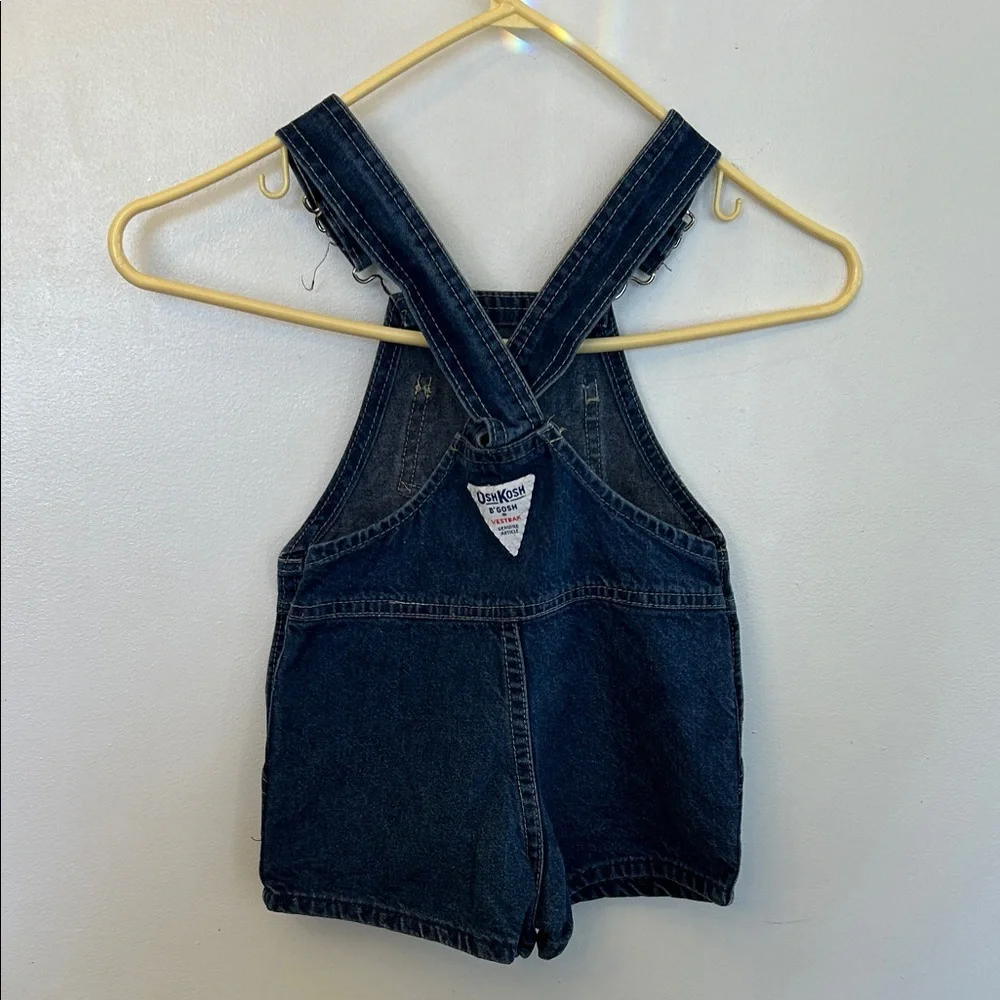 OshKosh B'gosh Dark Blue Denim Short Overalls for Kids 3T